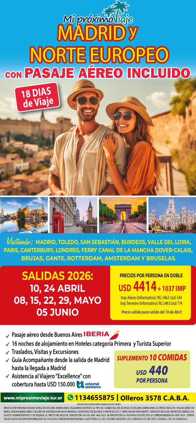 MADRID Y NORTE EUROPEO - 18 DIAS de VIAJE con AEREO INCLUIDO !